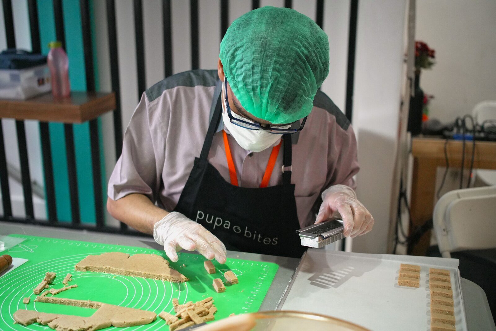 A participant learning barista skills